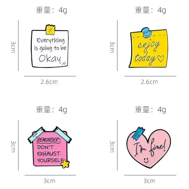 Pin de solapa broche esmaltado frases motivacionales soy bien - imagen 3