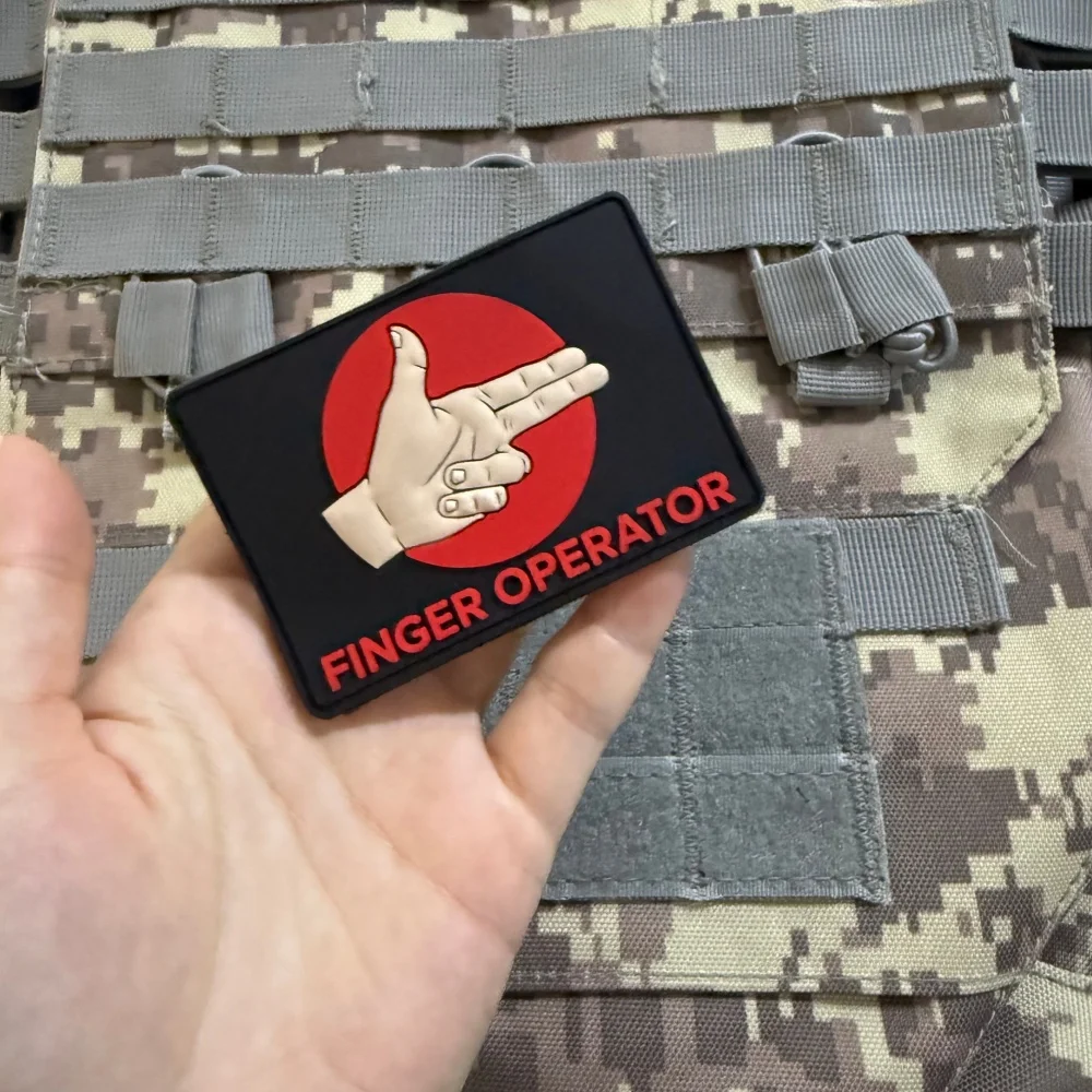 Parche táctico PVC operador de dedos con gancho y bucle para ropa - imagen 3