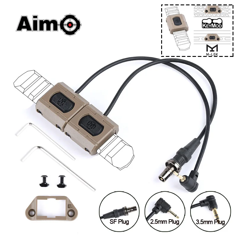 WADSN interruptor táctico remoto doble para M300/M600 - KeyMod/M-Lok