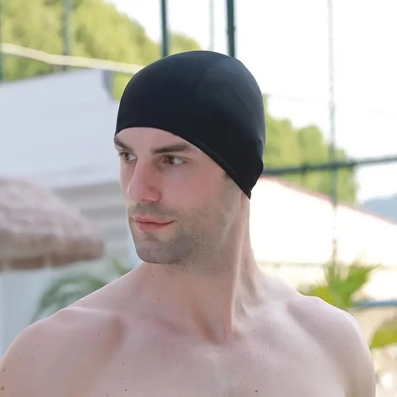 Gorro de natación impermeable de nailon elástico, protege orejas - imagen 4
