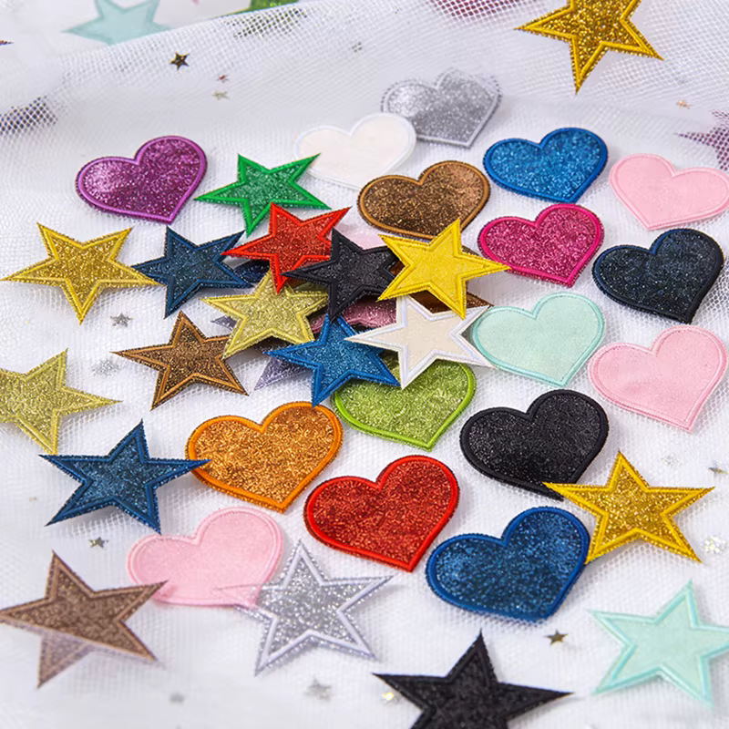Parche termoadhesivo corazón con purpurina y estrella cinco puntas - imagen 3