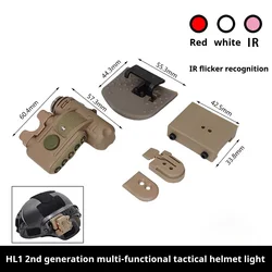 GEN 2 Casco táctico Airsoft Scout con linterna luz blanca/roja