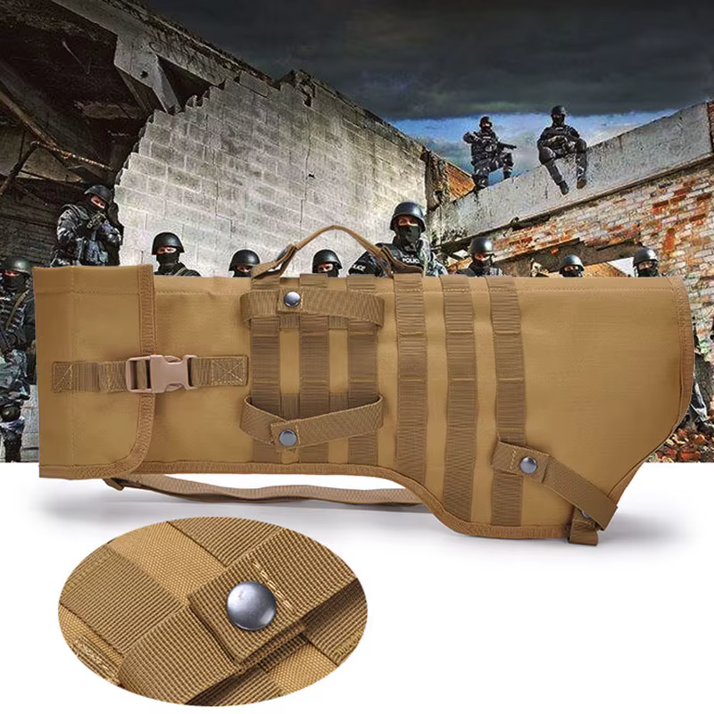 Funda táctica abierta mostrando el interior acolchado