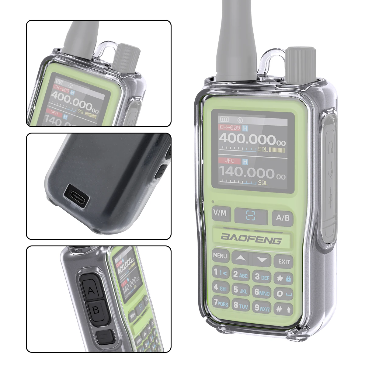Baofeng UV-5R Mini funda táctica TPU antichoque para radio