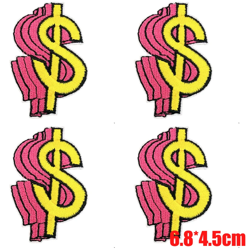 Parches termoadhesivos billetes de banco caricatura rosa para planchar - imagen 2