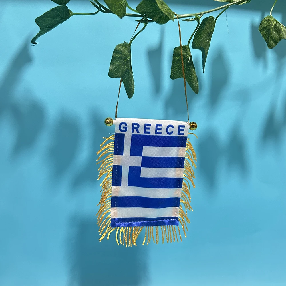 Bandera de Grecia para ventana de coche 8x12cm