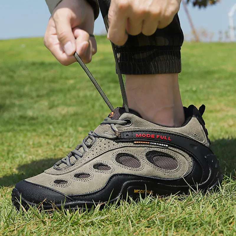 Botas de trekking impermeables de cuero vacuno para montaña y caza