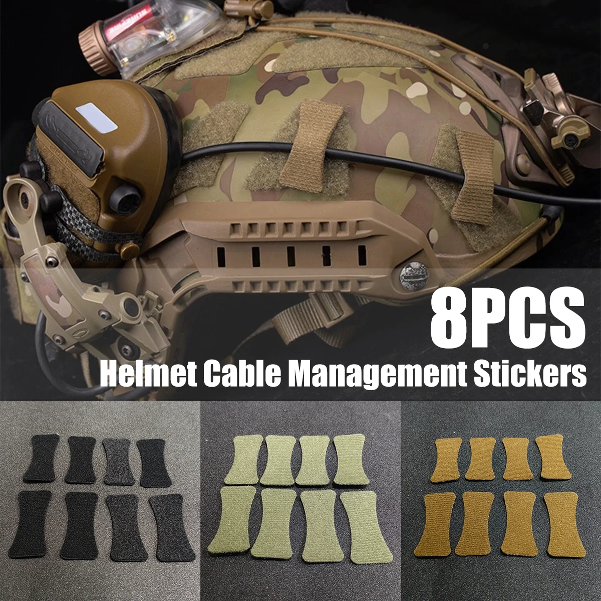 Organizador de cables NVG para casco con correas velcro - imagen 5