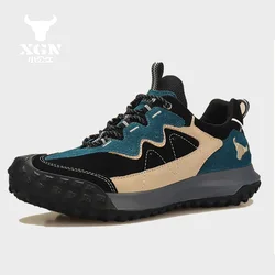 XGN Botas tácticas de piel impermeables para senderismo y caza