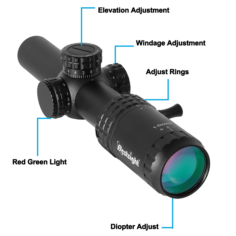 Mira telescópica táctica compacta con retícula iluminada rojo y verde - imagen 4