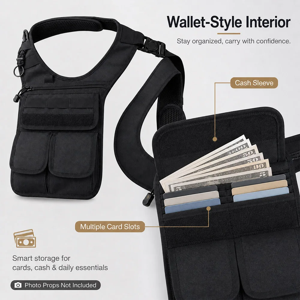 Bolsa táctica oculta bajo el brazo para herramientas MOLLE