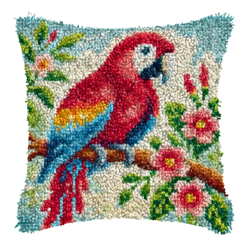 Lona para bordar DIY funda de almohada animal loro y dinosaurio - imagen 5