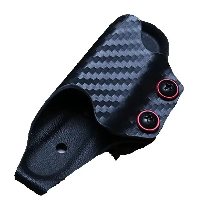 Funda EDC fibra de carbono con clip cinturón titanio para cuchillo - imagen 4