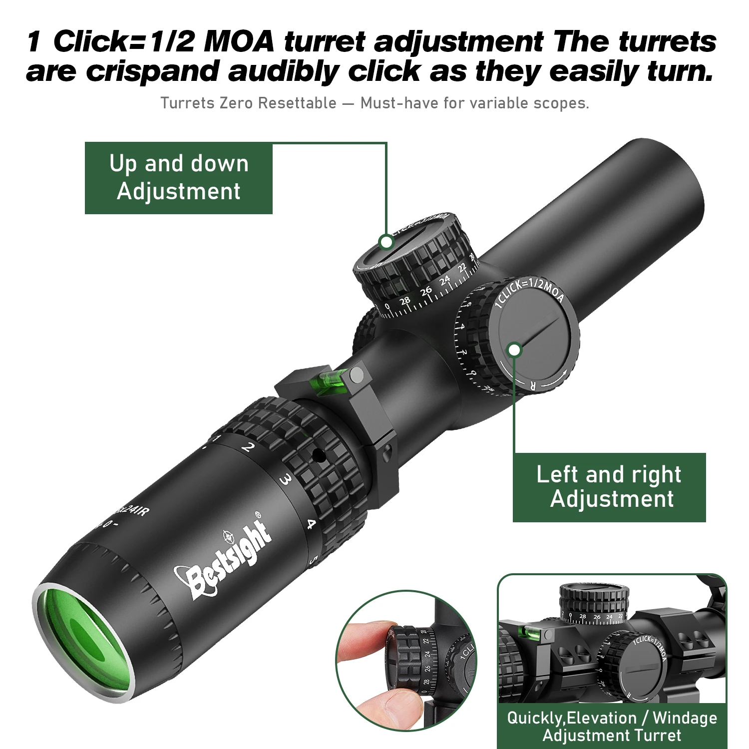 Mira telescópica 1-5x24 SFP LPVO táctica para rifle de caza - imagen 5