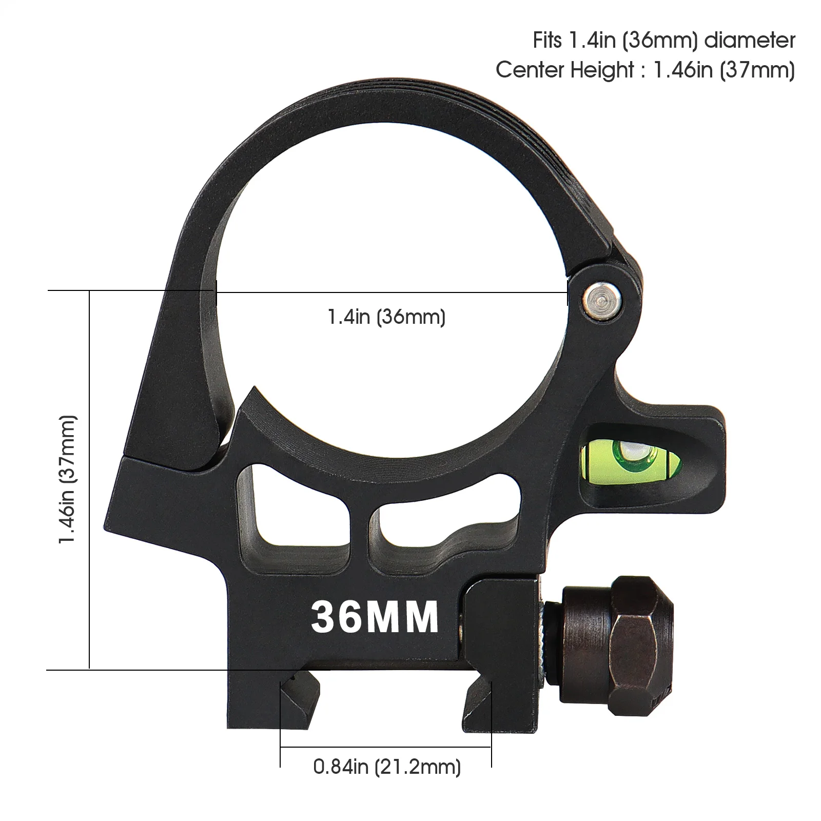 PVS-18 montura táctica anillo metálico con nivel para riel - imagen 5