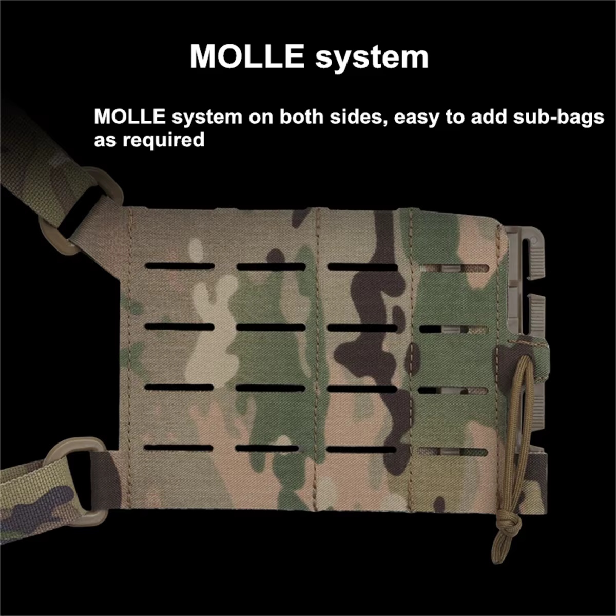 Chaleco táctico portaplacas MOLLE nailon 1000D Verde Ranger - imagen 4
