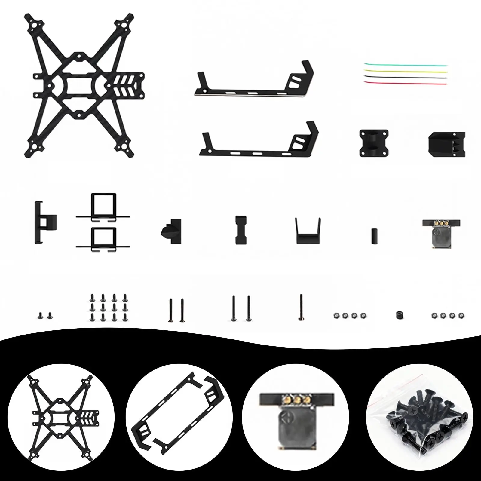 Montaje completo del kit de marco FPV de 2 pulgadas