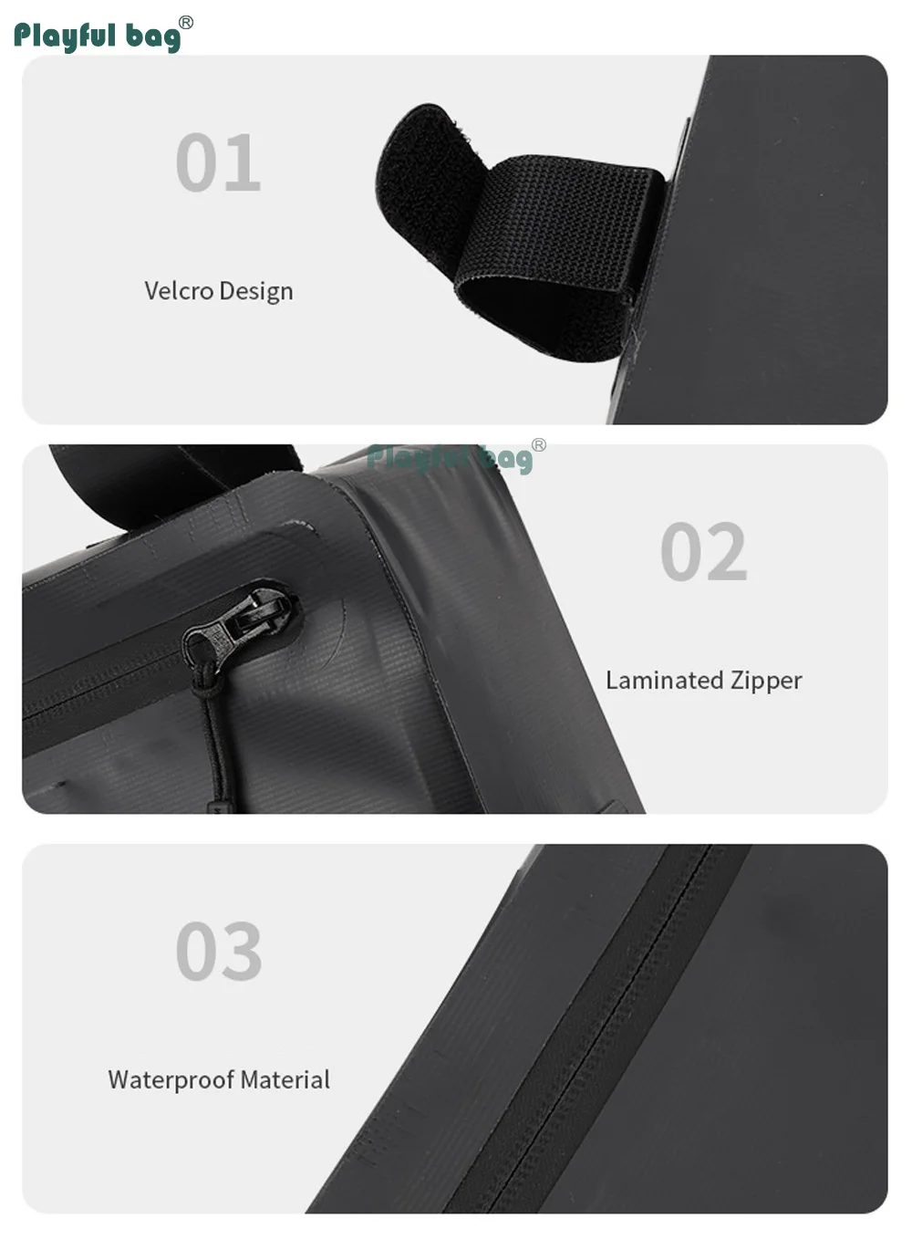 Bolsa triangular impermeable para bicicleta montada en el portabagillas trasero