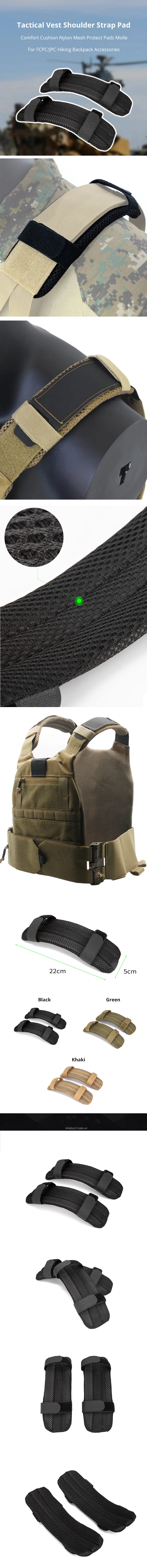 Chaleco táctico con almohadilla para correa de hombro Molle instalada
