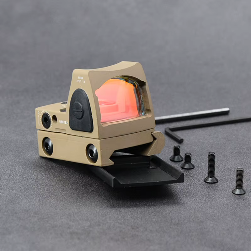 Visor red dot 1x con interruptor de doble llave y soporte rail 20mm