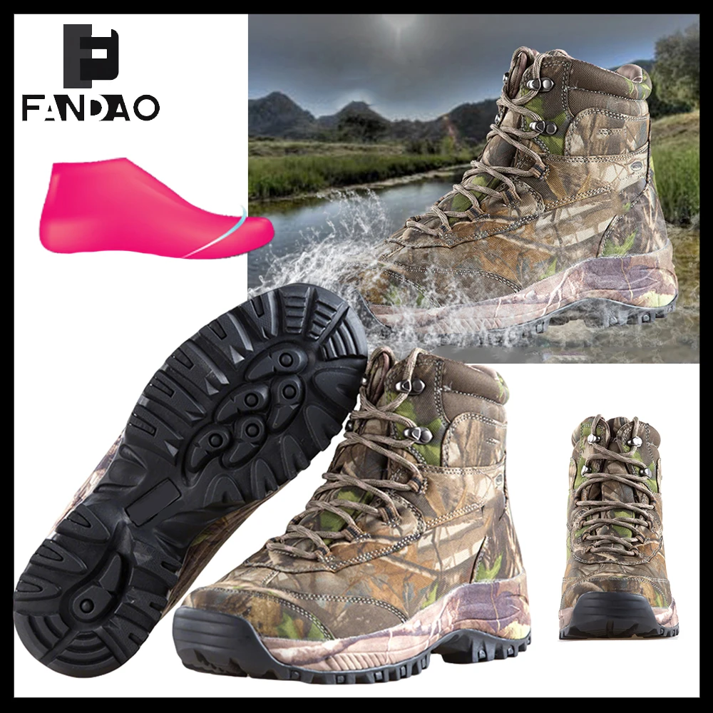 Botas tácticas impermeables antideslizantes camuflaje transpirables