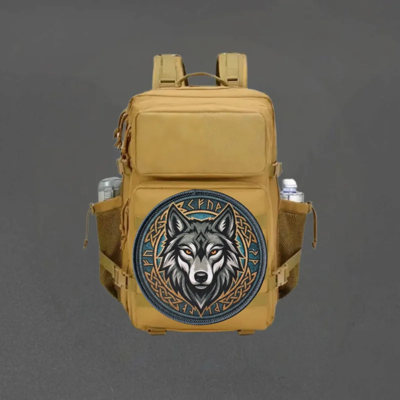 Parche táctico lobo militar con velcro y gancho para brazalete - imagen 5