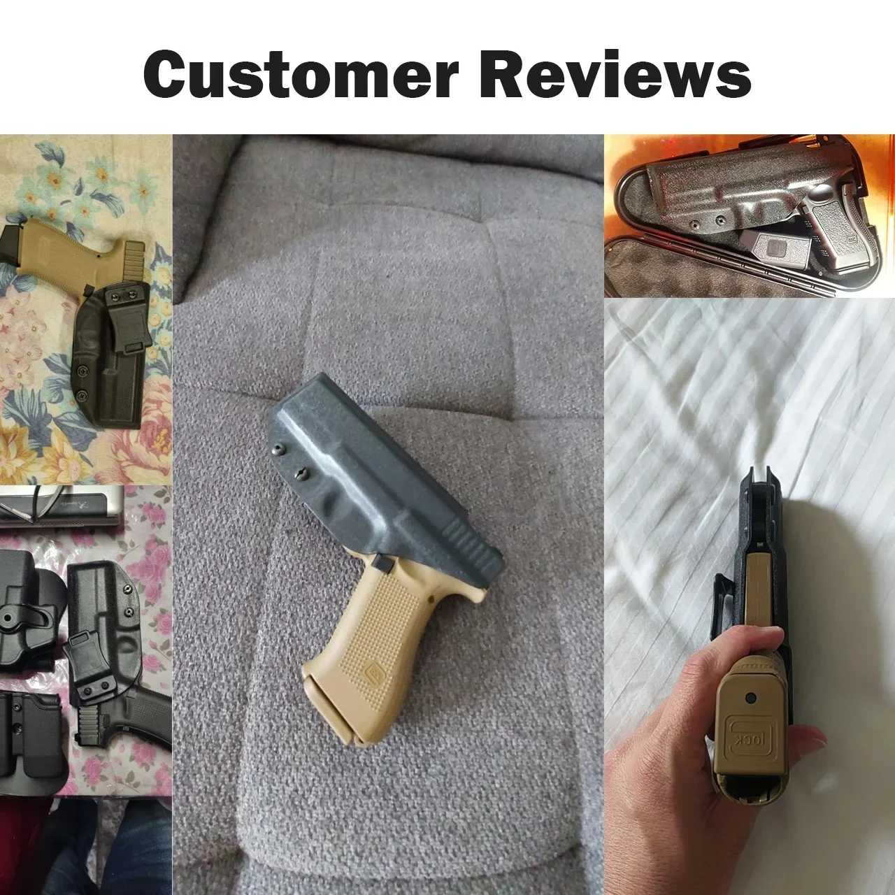 Funda IWB Kydex para Glock vista frontal