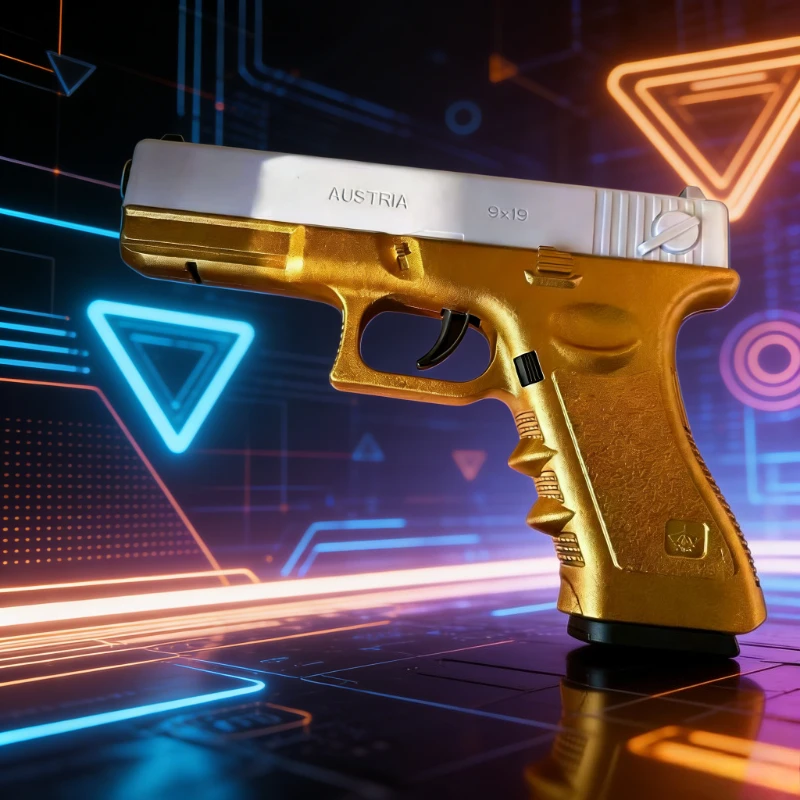 Pistola de juguete dorada plateada de goma blanda para niños - imagen 2