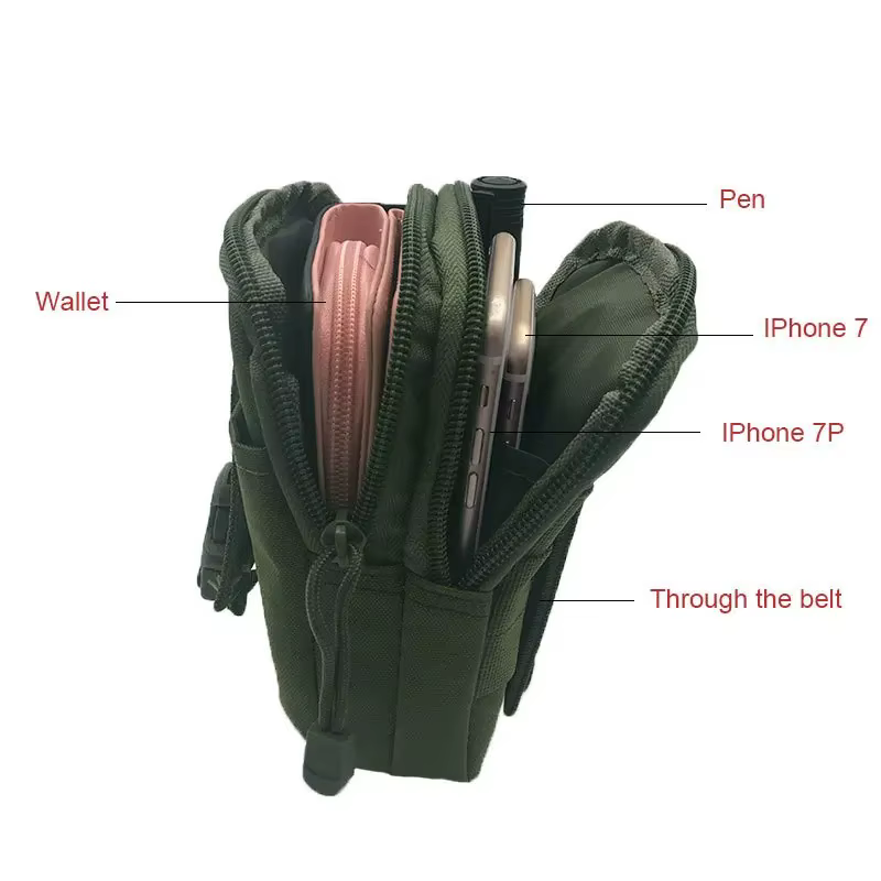 Riñonera táctica MOLLE camuflaje – Nylon impermeable porta móvil - imagen 5