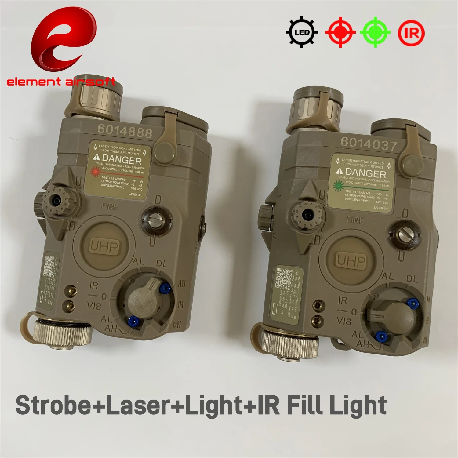 UHP AN PEQ-15 Luz táctica airsoft láser verde punto rojo IR 20mm AR15 - imagen 5