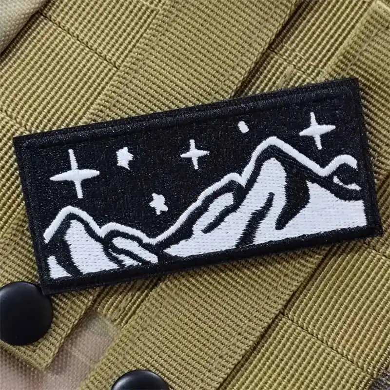 Parche táctico bordado Mountain Star para chaleco y mochila con velcro - imagen 5