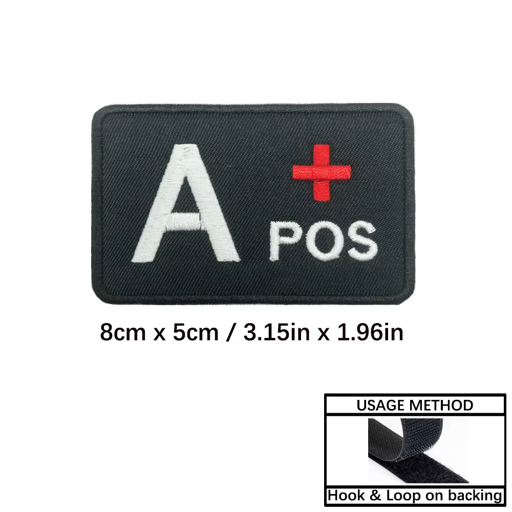 Parche bordado grupo sanguíneo – Insignia táctica militar velcro - imagen 3
