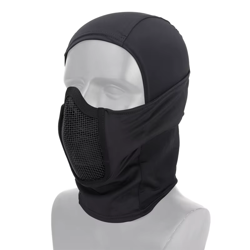 Máscara táctica de rostro con malla de acero para caza y paintball - imagen 4