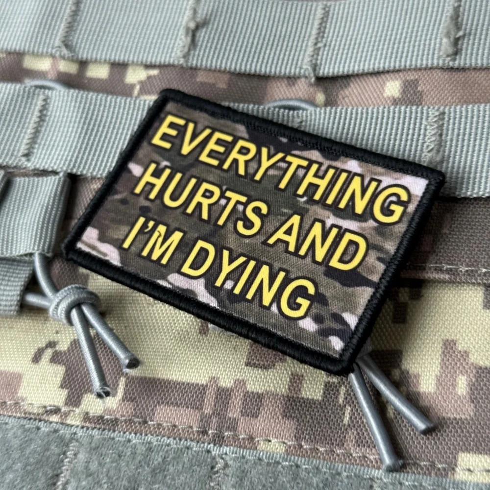 Parche táctico estampado frase – Insignia gancho bucle para mochila - imagen 4