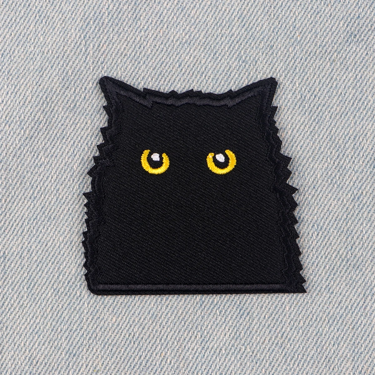 Parche termoadhesivo bordado gato negro para mochila y chaqueta - imagen 4