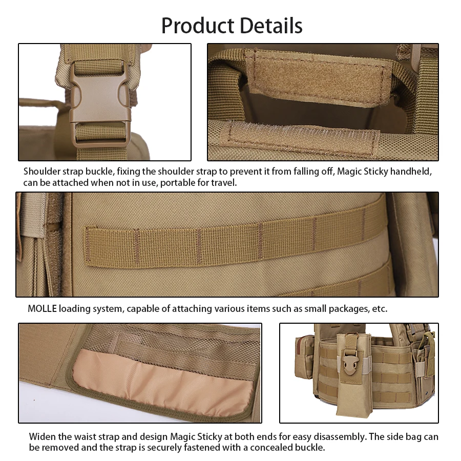 Bolsa táctica MOLLE para chaleco de caza desmontable - imagen 5