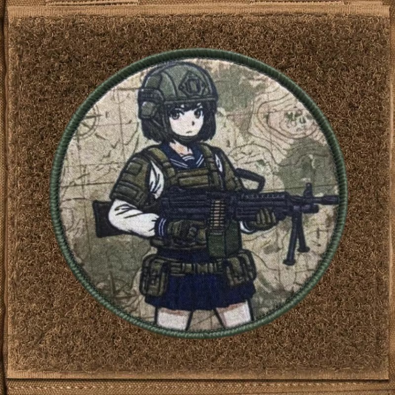 Parche táctico moral anime chica con velcro para chaleco - imagen 3