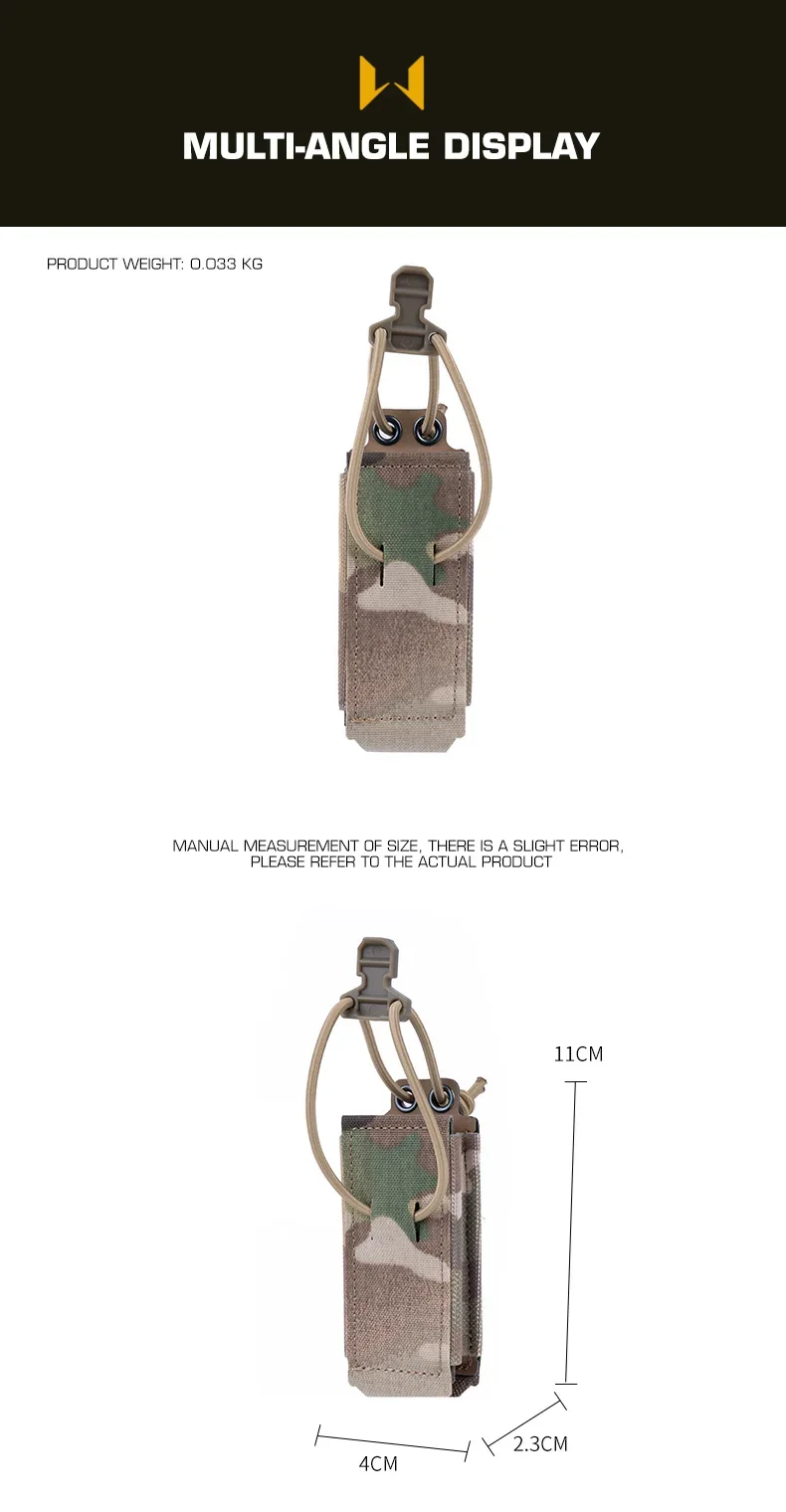Funda táctica 9mm montada en sistema MOLLE