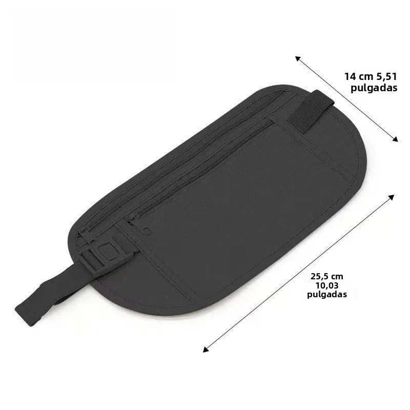 Riñonera antirrobo delgada invisible - Bolsa segura pasaporte unisex