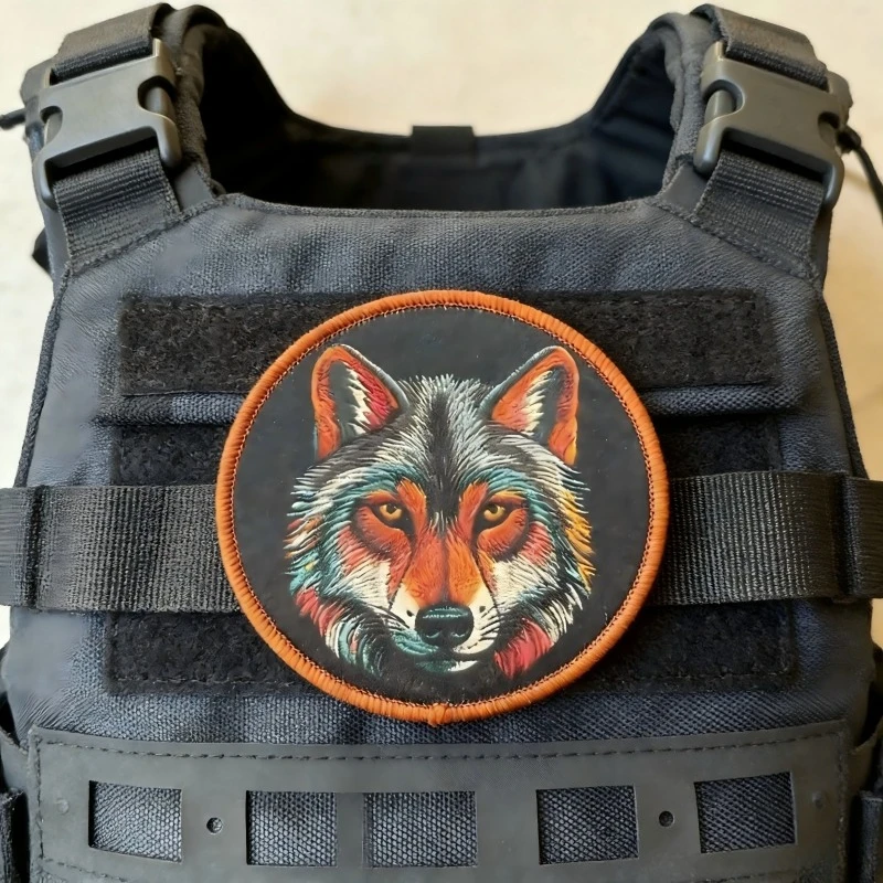 Parche táctico cabeza de lobo emblema moral animal con gancho y bucle - imagen 5
