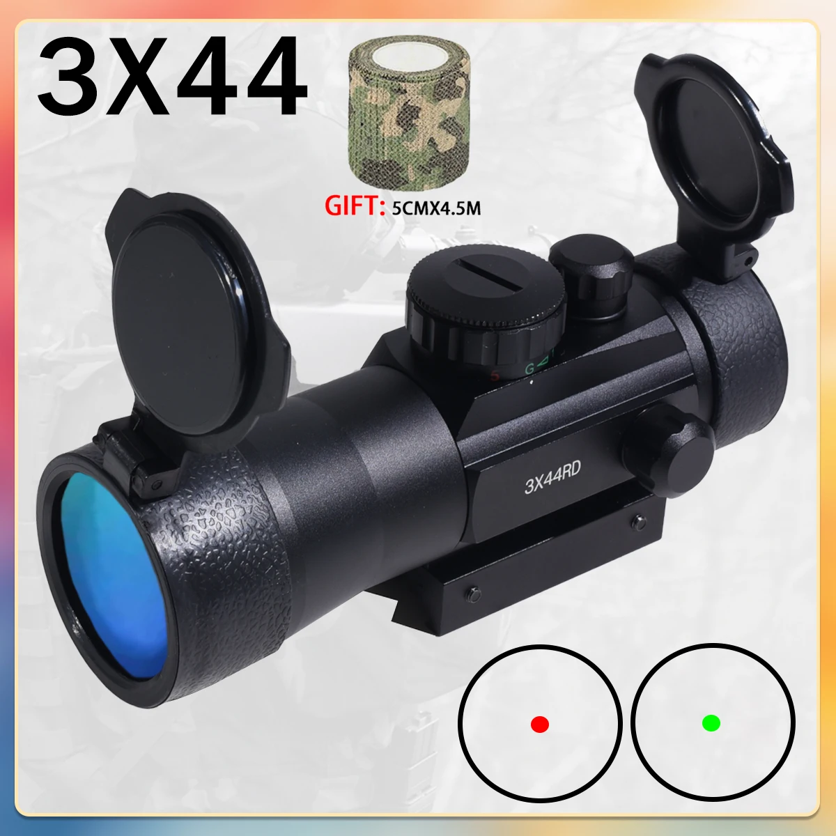 Mira de punto rojo compacta para airsoft – colimador reflex Picatinny - imagen 4