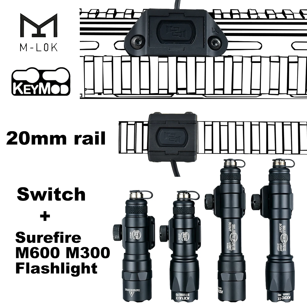 SureFire M600 Linterna táctica Picatinny y M-LOK momentáneo