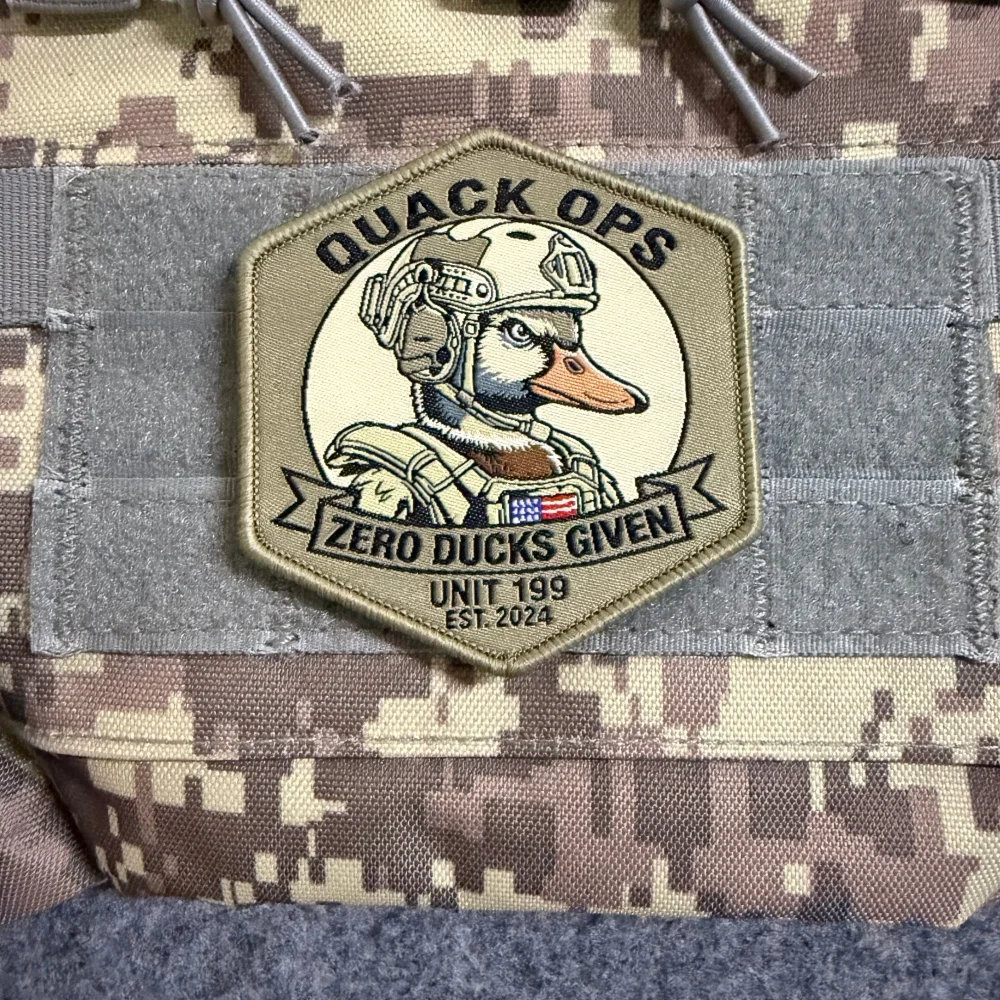 Parche táctico Duck Morale con eslogan y gancho-bucle para MOLLE - imagen 4