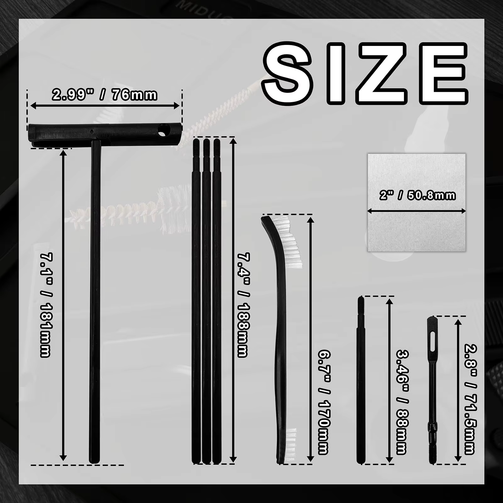 Kit limpieza pistolas con varillas extensibles y cepillos bronce - imagen 5