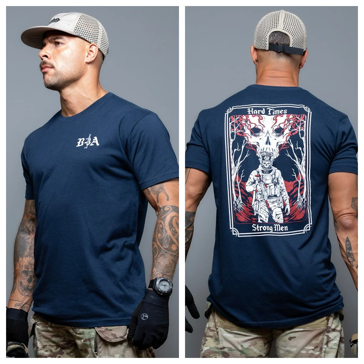 Hard Times Camiseta de algodón para uso táctico y deporte