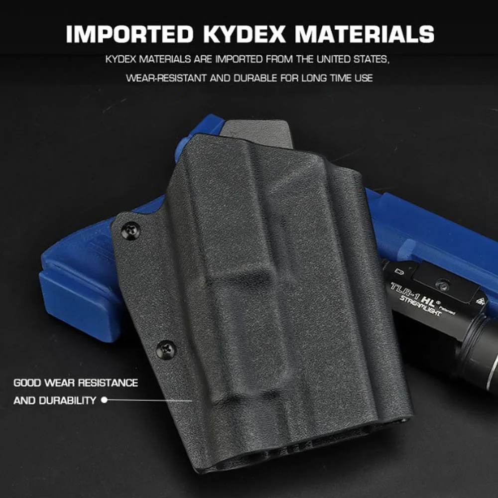 Funda táctica Kydex Glock con linterna, liberación rápida - imagen 4