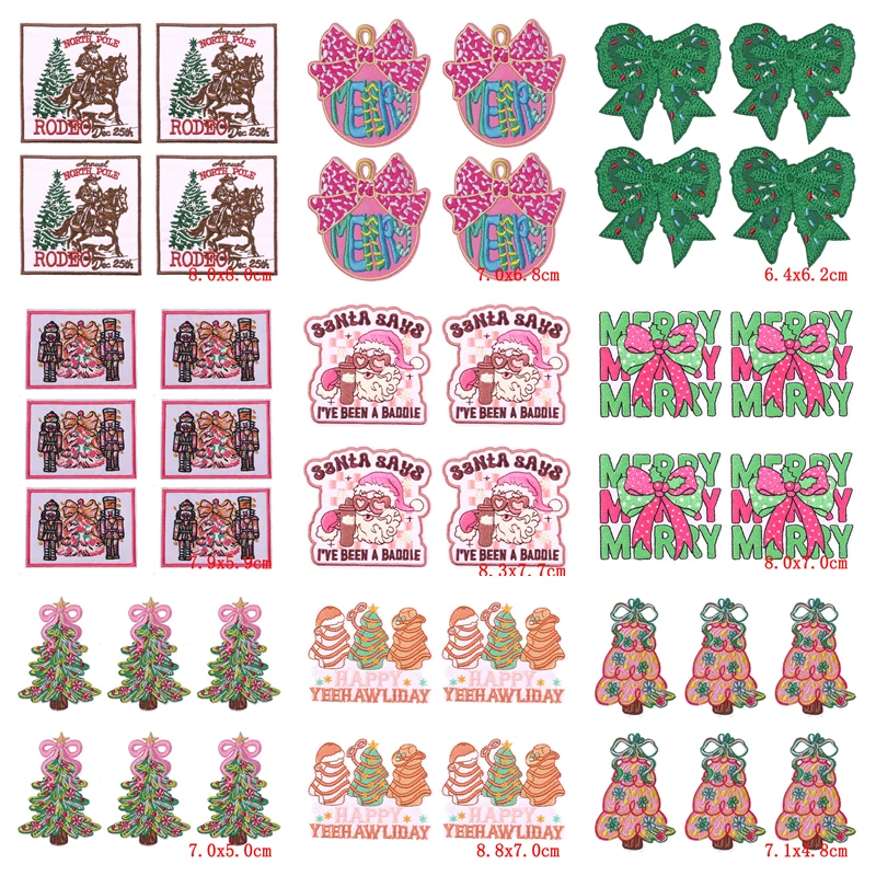 Set de 10 parches bordados navideños Nicediy