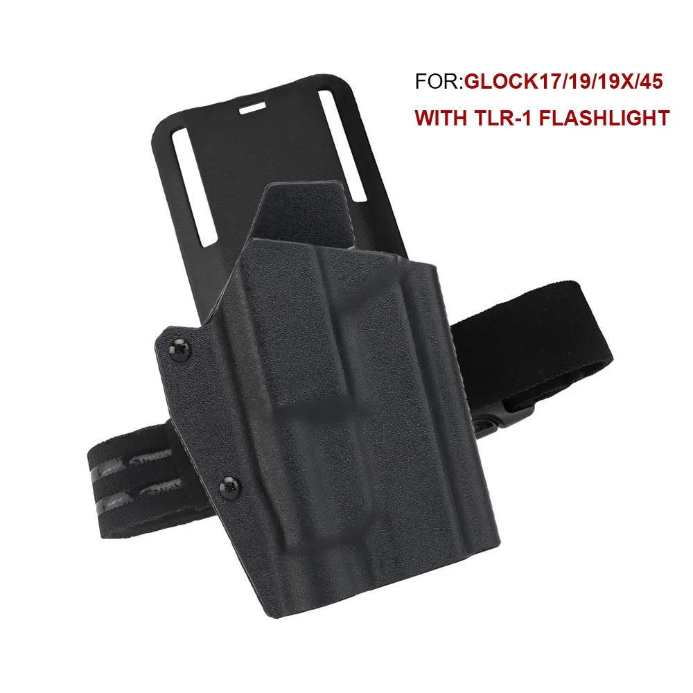 Funda táctica Kydex Glock 17/19/19X/45 compatible TLR-1 QLS