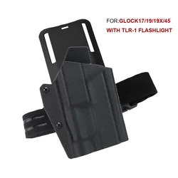 Funda táctica Kydex Glock 17/19/19X/45 compatible TLR-1 QLS