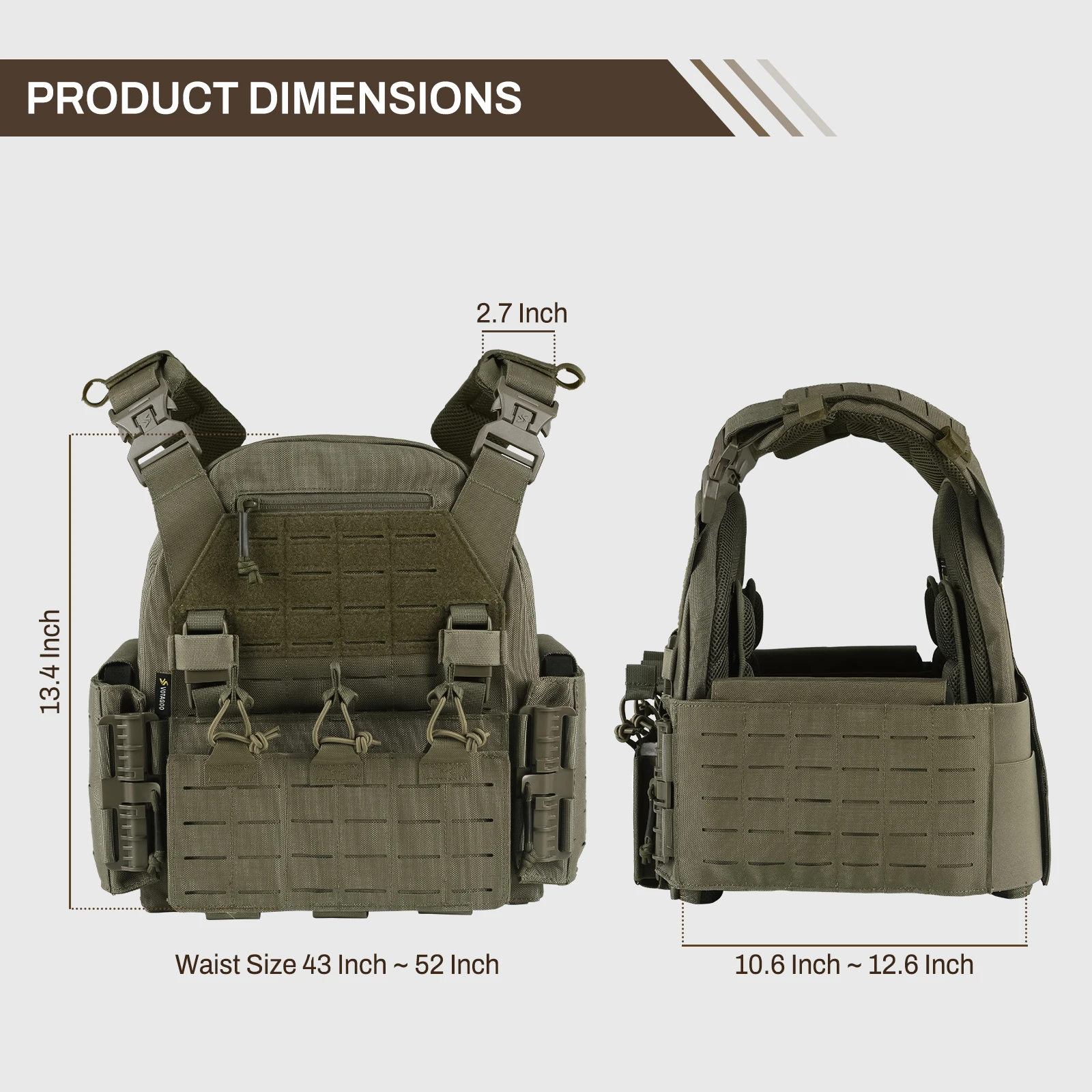 VOTAGOO chaleco táctico GBRS LBT camuflaje militar ligero antibalas - imagen 5